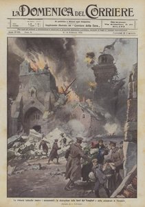 Německá vítězství nad památkami, zničení templářských věží a katedrály v Nieuportu.