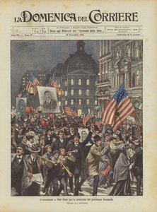 Nadšení v New Yorku pro znovuzvolení prezidenta Roosevelta od Achille Beltrame