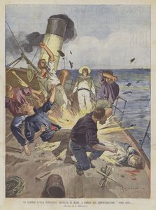 Výbuch torpéda nalezeného na moři na palubě remorkéru John Bull