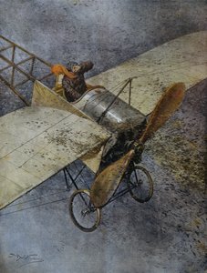 Letadlo Mauvaise havarovalo poté, co ho zasáhly roje kobylek, poblíž Madridu, Španělsko, ilustrace Achille Beltrame z La Domenica del Corriere, 3. června od Achille Beltrame