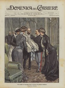 Na zámku Racconigi po narození korunního prince od Achille Beltrame