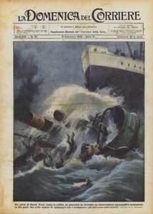 V newyorském přístavu přejel parník kvůli mlze remorkér a rozbil ho? od Achille Beltrame