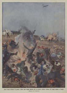Nové útočné prostředky války, účinky bomb svržených italským vojenským letcem na?