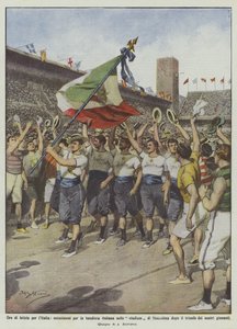 Hodiny radosti pro Itálii, nadšení z italské vlajky na stockholmském stadionu poté?