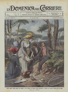 Královská zbožnost, v borovém lese Gombo v San Rossore královna Elena dezinfikuje a léčí dělníka?