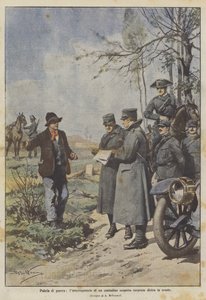 Policejní válka, výslech podezřelého zemědělce, který byl přistižen za frontou od Achille Beltrame