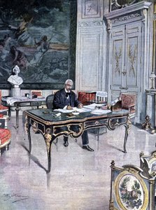 Prezident Francouzské republiky Félix Faure v roce 1899 Ilustrace Achille Beltrame od Achille Beltrame