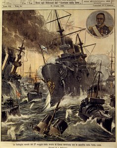 Rusko-japonská válka (1904-1905), námořní bitva v Korejském průlivu, která skončila porážkou ruského námořnictva, 11. od Achille Beltrame