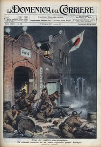 Druhá čínsko-japonská válka (1937-1945): střety poblíž Šanghaje. Ilustrace Achille Beltrame z „La Domenica del Corriere“ ” ze 17. 10. 1937. od Achille Beltrame
