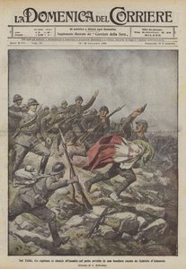 Na Veliki se dopředu žene kapitán s hrudí ovinutou vlajkou se jménem Gabriele d