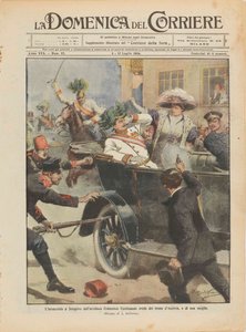 Atentát na arcivévodu Františka Ferdinanda Rakouského a jeho manželku v Sarajevu, 28. června 1914. od Achille Beltrame