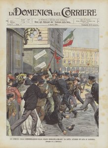 Epizoda z oslav pěti dnů v Miláně Boj kolem dražby vlajky od Achille Beltrame