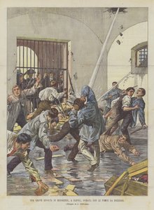 Vážné povstání nezletilých, v Neapoli, zkrocené s požárními pumpami od Achille Beltrame