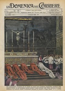 Charakteristický obřad jmenování pěti nových kardinálů, zasvěcení oltáře? od Achille Beltrame