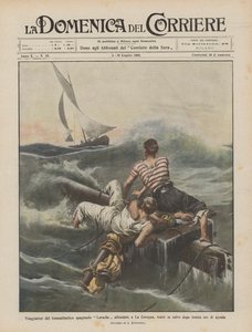 Cestovatelé španělského parníku Larache se potopili v La Corogně, zachráněni po třiceti hodinách agónie od Achille Beltrame