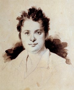Portrét francouzského spisovatele Honore de Balzac (1799-1850) mladý Kresba Achilles Deveria (1800-1857) 19. stol. Chantilly, Conde Museum. Coll. Lovenjoul. Oprávnění k podání žádosti na Institut de France od Achille Devéria