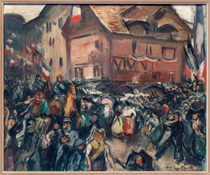 Vstup francouzských vojsk do Štrasburku (Bas Rhin, Francie), 22. listopadu 1918. Obraz Emile Othon Friesz (1879-1949), olej na plátně