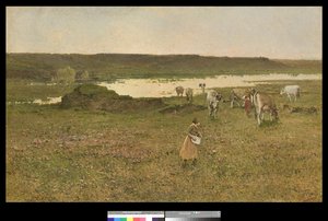 Pastviny v údolí, 1906 od Achille Formis Befani