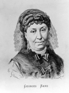 Portrét George Sandové (Aurore Dupin, Baronne Dudevant) (1804-1876) od A. Gilberna od Achille Isidore Gilbert