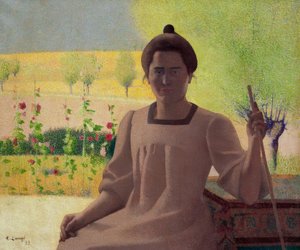 Contrejour - Portrét umělcovy manželky od Achille Lauge