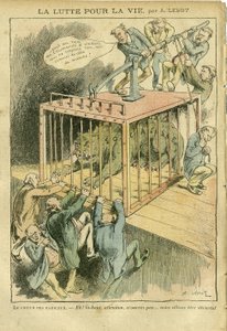 Ilustrace Achille Lemot (1846-1909) v Le Pelerin, 21/04/07 - Boj o život - Socialismus, Radikální Socialismus - Animalisation od Achille Lemot