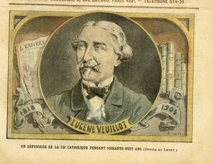 Ilustrace Achille Lemot (1846-1909) v Le Pelerin, 01/10/05 - Obránce katolické víry po šedesát osm let - Tisk/média, Náboženství Faith, L