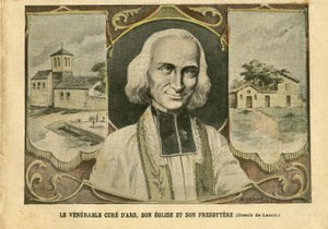 Ilustrace Achille Lemot (1846-1909) v Le Pelerin, 06.03.04 - Ctihodná léčba Arsu, jeho kostel a jeho presbyterie - Náboženství Víra, Kostely Katedrály, Katolicismus - Presbytere - Cure d
