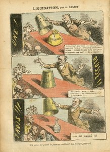 Ilustrace Achille Lemot (1846-1909) v Le Pelerin, 23/06/07 - Likvidace - Hra, Náboženství Víra, Stříbro, Katolicismus - Miliarda kongregací - Honneteau od Achille Lemot