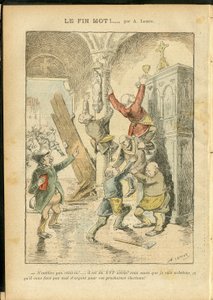 Ilustrace Achille Lemot (1846-1909) v Le Pelerin, 25. 2. 6 - antisemitismus, náboženství, víra, katolický katolicismus - odluka církve a státu, inventáře/reakce na inventáře - Žid od Achille Lemot