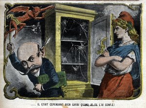 Byl však dobře zásobený, když jsem vám dal karikaturu zobrazující Pierra Marie Rene Waldeck-Rousseau (Waldeck Rousseau) (1846-1904), francouzského politika neschopného dokončit státní rozpočet v roce 1901. Karikatura Lemot. od Achille Lemot
