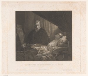 Il Tintoretto zobrazuje svou dceru na smrtelné posteli Le Tintoret au lit de mort de sa fille (název na objektu)