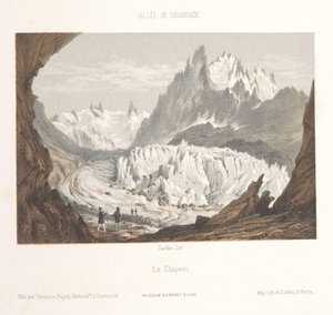 Pohled na ledovec Mer-de-Glace poblíž Les Bois a Les Tines Claciers des Bois, depuis les Tines (název na objektu) Memory of Chamonix-Mont-Blanc (název série) Museum du Mont Blanc (název série)