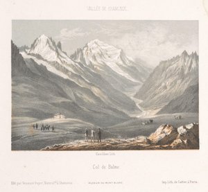 Pohled na vesnici Les Planards na cestě do Montenvers Les Planaz, chemin du Montanvert (název na objektu) Memory of Chamonix-Mont-Blanc (název série) Museum du Mont Blanc (název série)