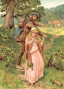 Princezna a žebrák (chromolitho)