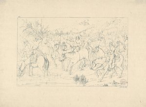 Návrat generála Stuarta z Pensylvánie z Confederate War Etchings, 1861-63.
