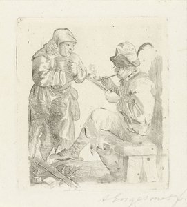 kouřící muž od Adalbertus Engelsmet (signed by artist)