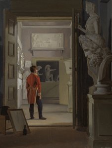 Síň starožitností v paláci Charlottenborg, Kodaň, 1830. od Adam August Müller