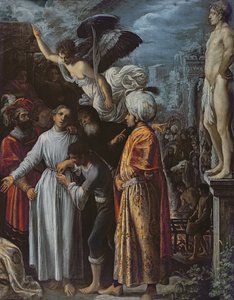 Svatý Vavřinec připraven na mučednictví, c. 1600-1 od Adam Elsheimer