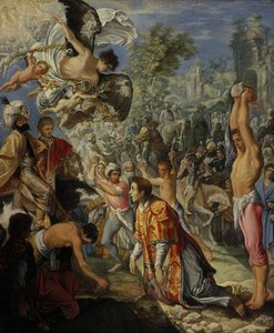 Ukamenování svatého Štěpána od Adam Elsheimer