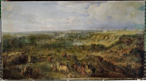 Pohled na Lucemburk z lázní Mansfeld... od Adam Frans van der (circle of) Meulen