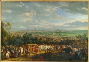Vjezd Ludvíka XIV. a Marie Terezie Rakouské do Arrasu... (malba na plátně) od Adam Frans van der Meulen