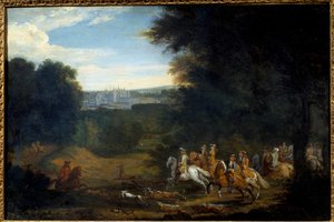 Ludvík XIV je na lovu. Obraz od Adama Francoise Van Der Meulena od Adam Frans van der Meulen