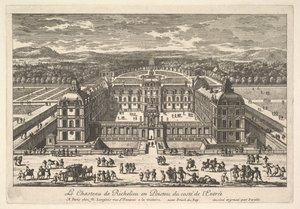 Château de Richelieu en Poictou ze vstupní strany, 17. století.