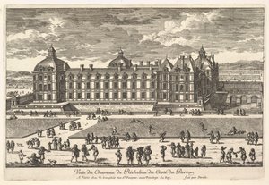 Pohled na Château de Richelieu ze strany parku, 17. století. od Adam Perelle