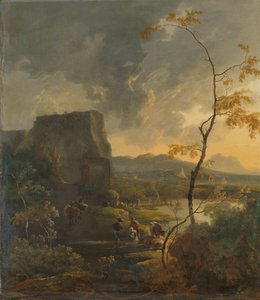 Italská krajina se starověkým Tempietto