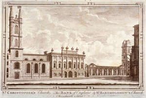Bank of England, St Christopher-le-Stocks a St Bartholomew-by-the-Exchange, Londýn, c1775 od Adam Smith