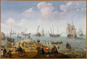 Malba rybářských scén od Adama Willaertse (1577-1664) Soukromá sbírka 17. století