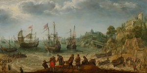Lodě u skalnatého pobřeží, 1621