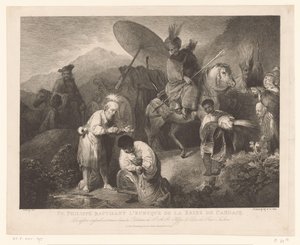 De doop van de kamerling door Philippus Svatý Filip křtí eunucha královny Candace (titul na předmětu) od Adam von Bartsch