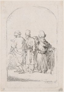 Skupina čtyř stojících mužů v orientálním kostýmu, 1795.